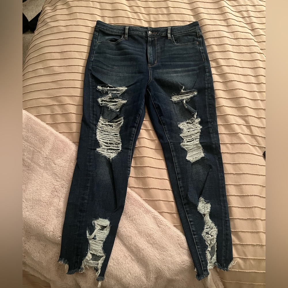 American Eagle Super Hi-rise Jegging / super stretch dark wash / 14 xshort